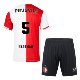 Koszulka Feyenoord Rotterdam Hartman 5 Dziecięcy Domowe 2023-24 Koszulki Piłkarskie Krótki Rękaw